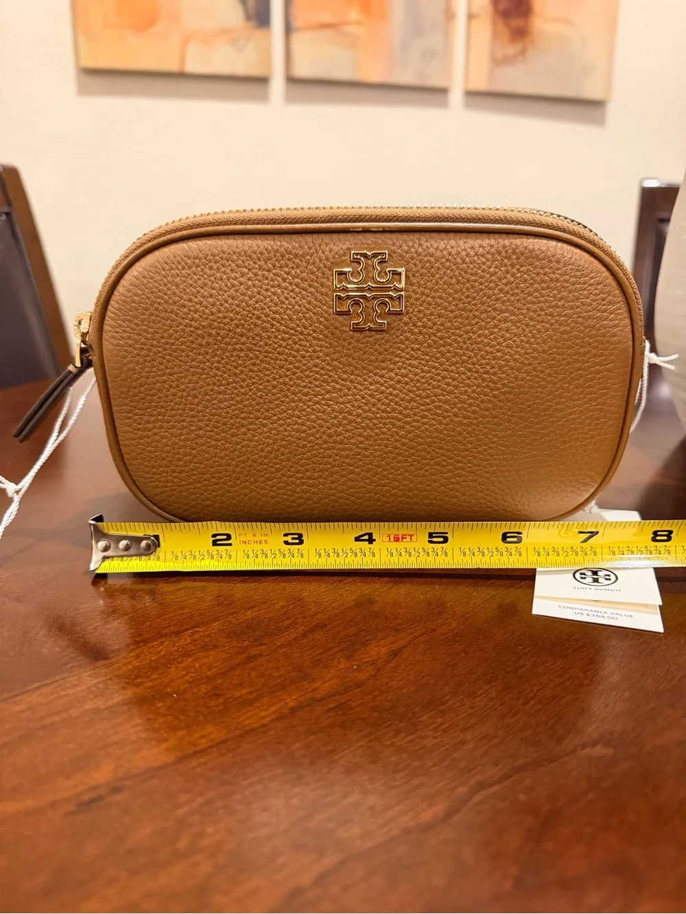 Tory Burch Britten Camera Crossbody Bag in Moose Brown NWT